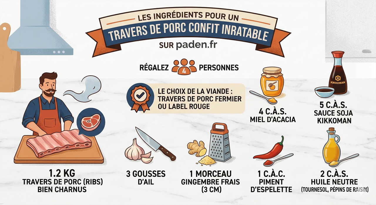 ingrédients recette du travers de porc confit le secret dune viande fondante